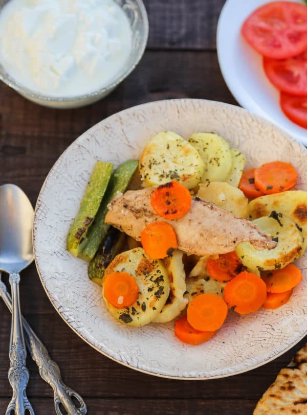 Seneyet Jaj (Chicken potato bake) a middle eastern dish made with chicken and vegetables. Very easy and delicious!