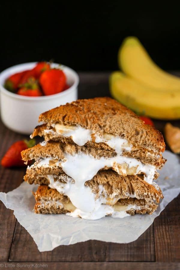 Grilled Banana fluffernutter sandwich